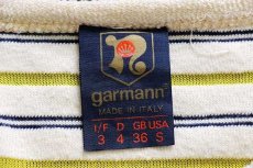 画像4: イタリア製 garmann マルチボーダー パイル Tシャツ S (4)