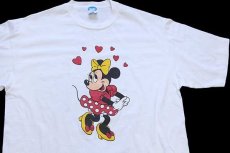 画像1: 80s USA製 Disneyディズニー ミニー マウス コットンTシャツ 白 (1)