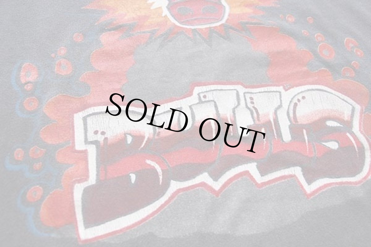 画像5: 90s USA製 STARTERスターター NBA CHICAGO BULLS シカゴ ブルズ グラフィティ コットンTシャツ 黒 フェード M (5)