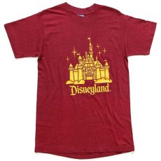 画像2: 80s USA製 Disneyディズニー Disneylandディズニーランド シンデレラ城 Tシャツ バーガンディ M (2)