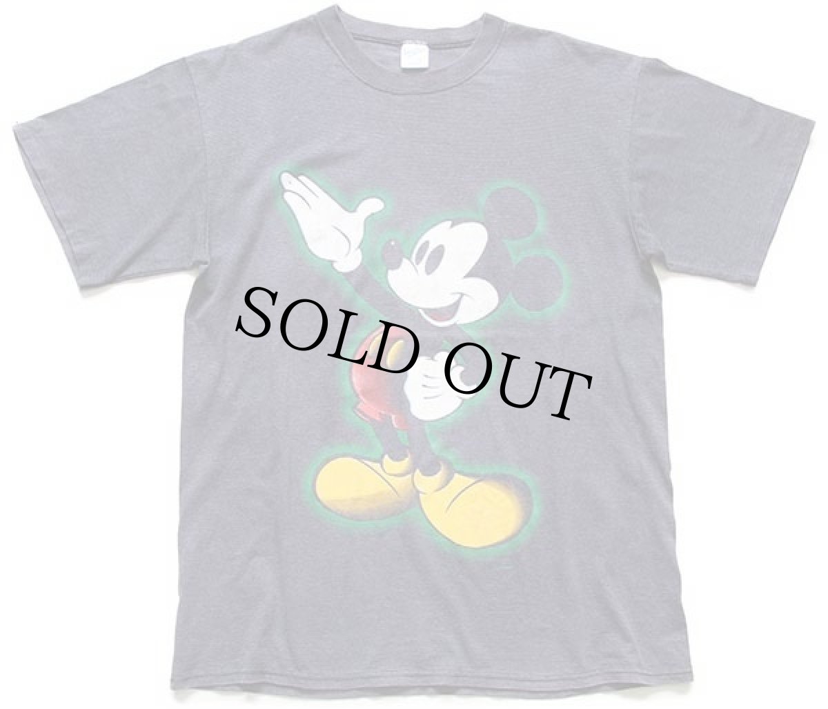 画像2: 90s USA製 Velva Sheen ミッキー マウス ボーダー Tシャツ グレー L (2)