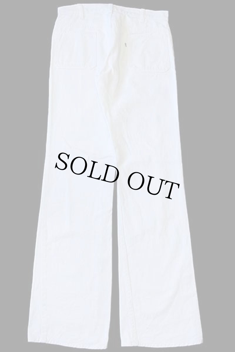 画像3: 70s Levi'sリーバイス フレア ホワイト デニム セーラーパンツ カスタム w30★ユーロ (3)