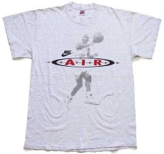 画像2: 90s USA製 NIKEナイキ AIR JORDAN エア ジョーダン SURFACE 2AIR 両面プリント コットンTシャツ 杢ライトグレー XL (2)