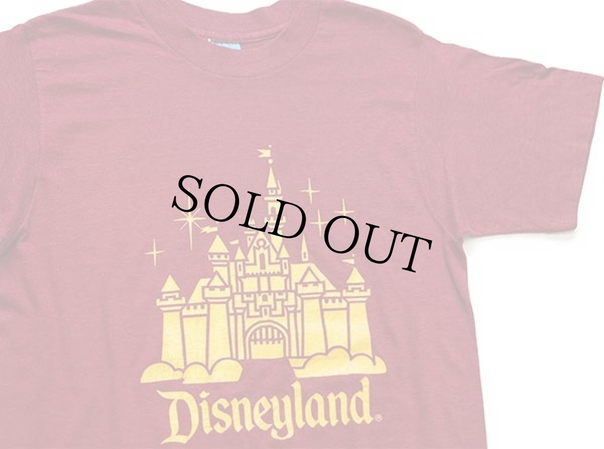 画像1: 80s USA製 Disneyディズニー Disneylandディズニーランド シンデレラ城 Tシャツ バーガンディ M (1)