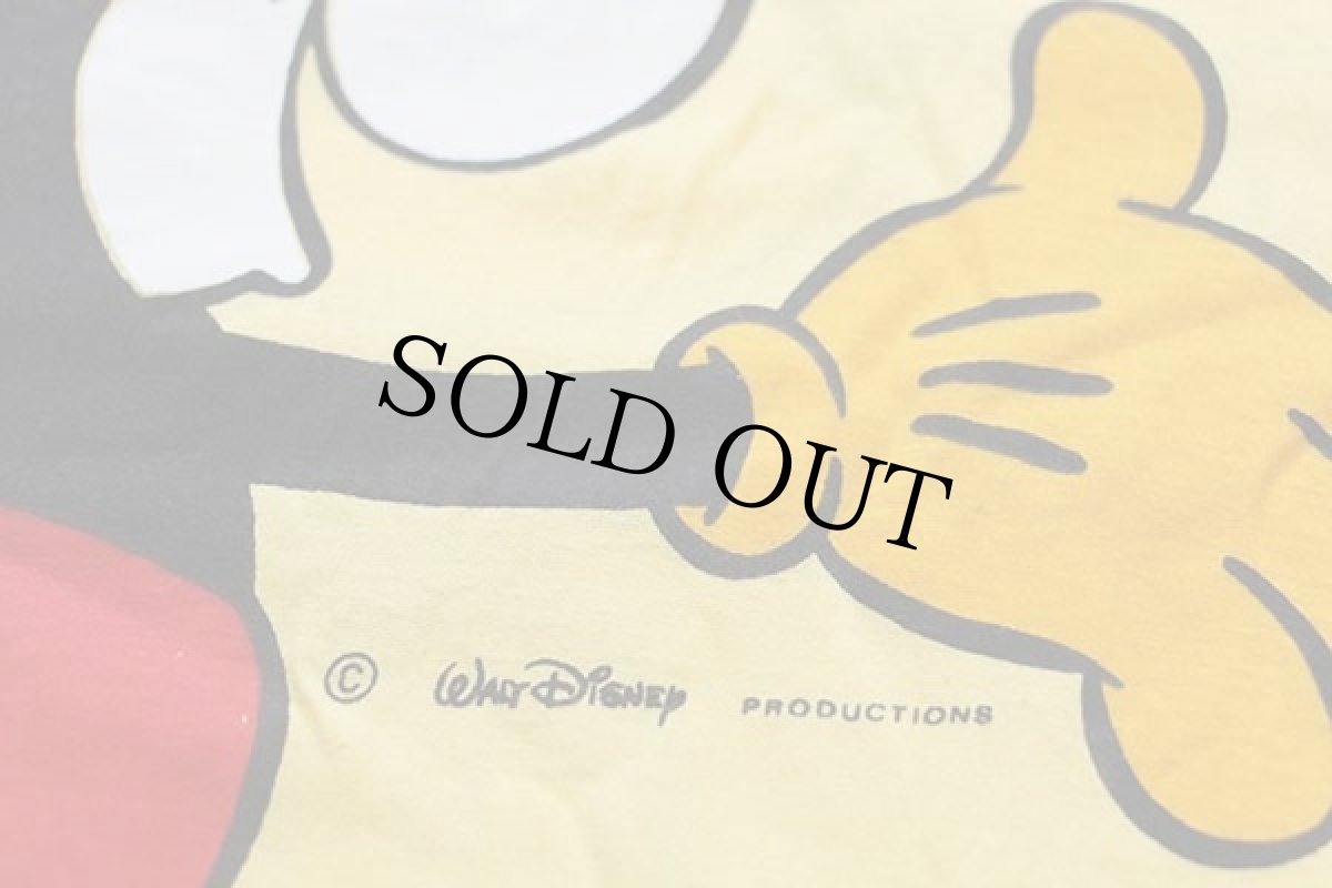 画像4: 80s イタリア製 Disneyディズニー ミッキー マウス 両面 染み込みプリント コットン タンクトップ 黄 (4)