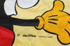 画像4: 80s イタリア製 Disneyディズニー ミッキー マウス 両面 染み込みプリント コットン タンクトップ 黄 (4)