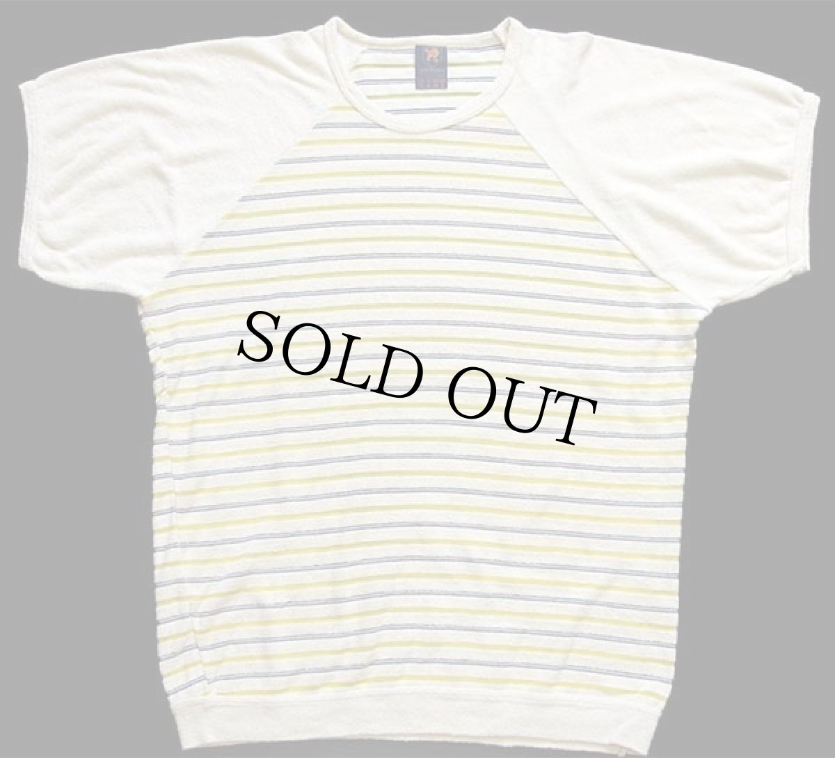 画像2: イタリア製 garmann マルチボーダー パイル Tシャツ S (2)