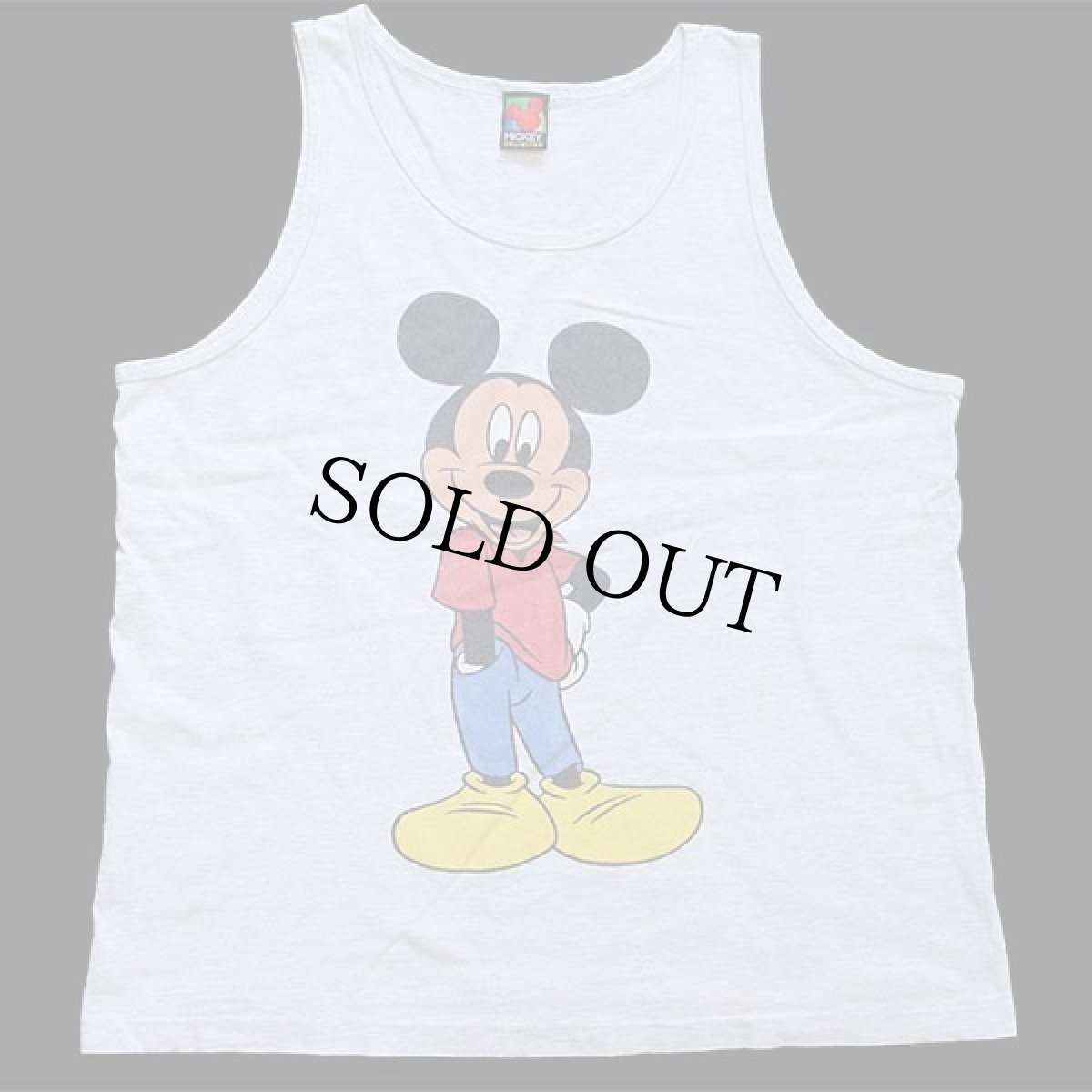 画像2: 90s USA製 Disneyディズニー ミッキー マウス コットン タンクトップ 杢ライトグレー (2)
