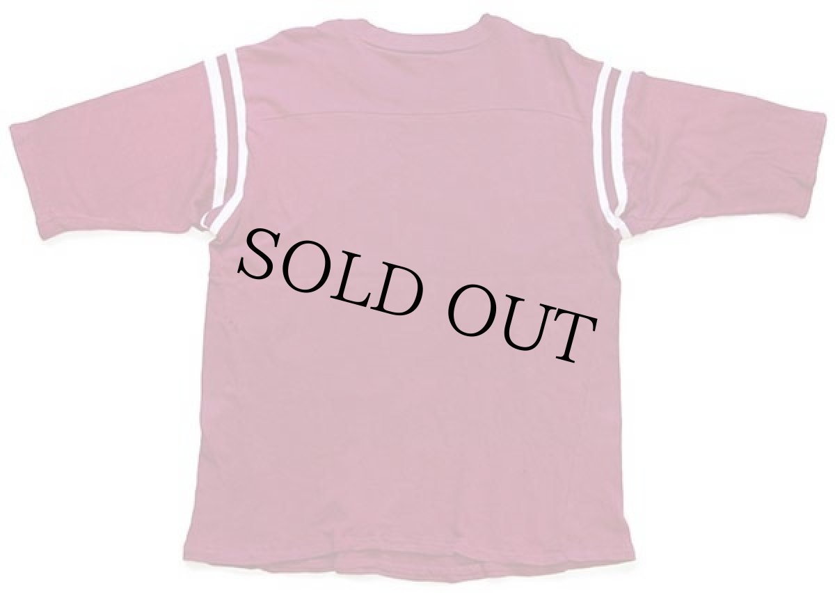 画像2: 70s USA製 ARTEX UNIVERSITY OF NEW MEXICO ひび割れプリント コットン フットボールTシャツ カスタム ワインレッド (2)