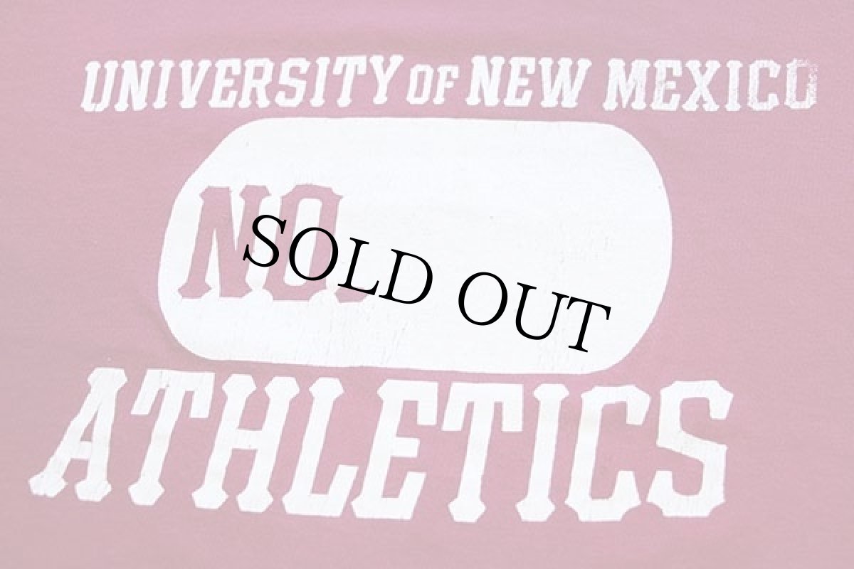 画像4: 70s USA製 ARTEX UNIVERSITY OF NEW MEXICO ひび割れプリント コットン フットボールTシャツ カスタム ワインレッド (4)