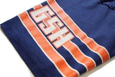 画像6: 80s USA製 NFL CHICAGO BEARS ビッグロゴ ひび割れプリント Vネック フットボールTシャツ 紺 M (6)