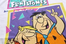 画像5: THE FLINTSTONES フリントストーン フレッド バーニー ラブル コットンTシャツ 白 XL (5)