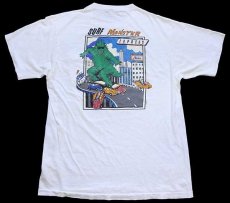 画像1: 80s Hobie SURF MONSTER EXPRESS コットン ポケットTシャツ 白 (1)