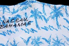 画像5: 90s USA製 NASSAU,BAHAMAS ヤシの木 グラデーション アート オールオーバープリント コットンTシャツ 白 XL (5)