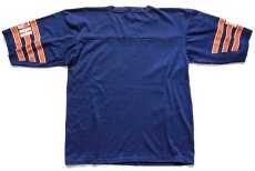 画像3: 80s USA製 NFL CHICAGO BEARS ビッグロゴ ひび割れプリント Vネック フットボールTシャツ 紺 M (3)