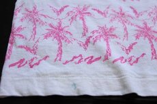 画像6: 90s USA製 NASSAU,BAHAMAS ヤシの木 グラデーション アート オールオーバープリント コットンTシャツ 白 XL (6)