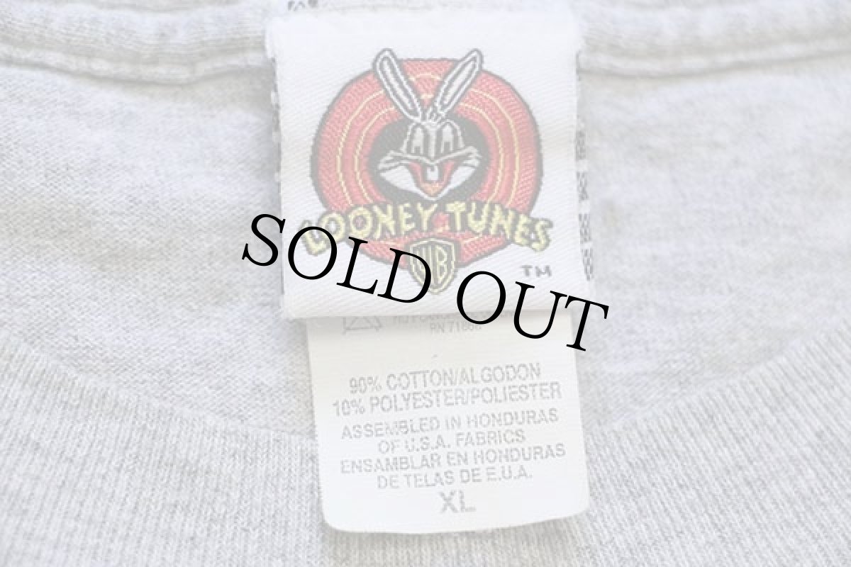 画像4: 00s Warner Bros LOONEY TUNES タズマニアンデビル ROUGH RIDER Tシャツ 杢グレー XL (4)