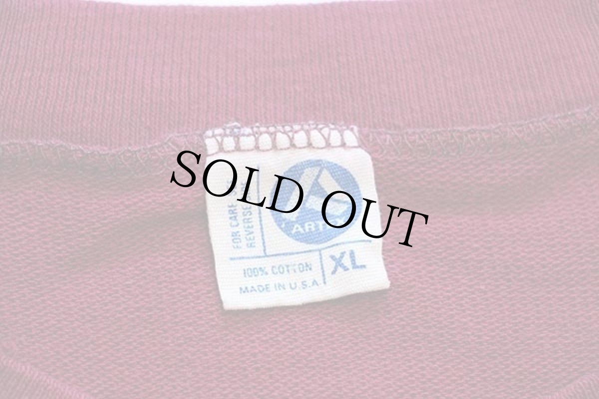 画像5: 70s USA製 ARTEX UNIVERSITY OF NEW MEXICO ひび割れプリント コットン フットボールTシャツ カスタム ワインレッド (5)