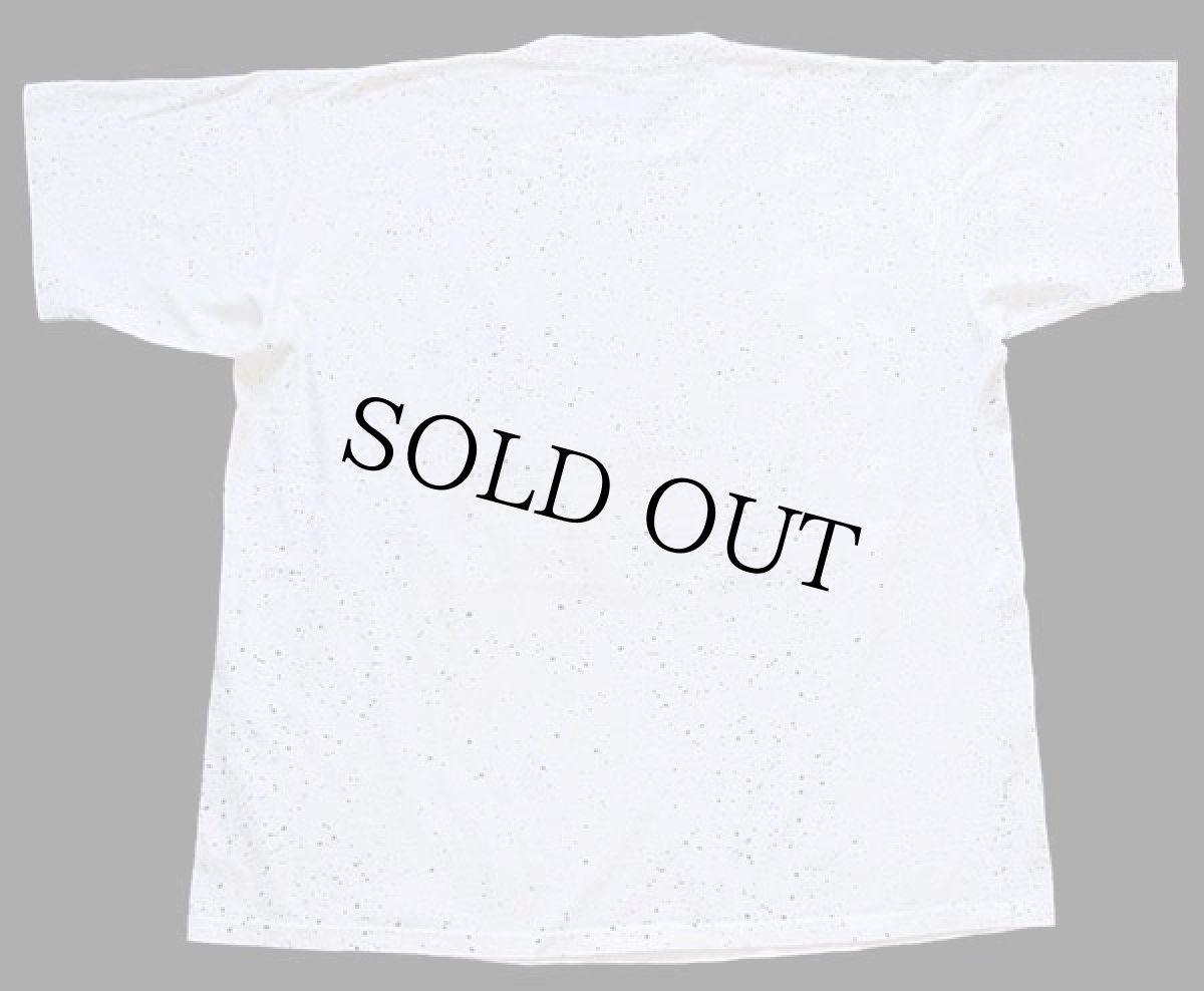 画像3: 90s ヤシの木 スパッタリング アート オールオーバープリント コットンTシャツ 白 (3)