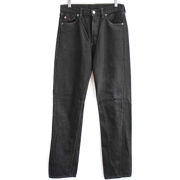 EURO Levi’s 90s 501-0159 先染めブラック デニムパンツ 90s スペイン製 Levi'sリーバイス 501 ダメージ ブラック デニム