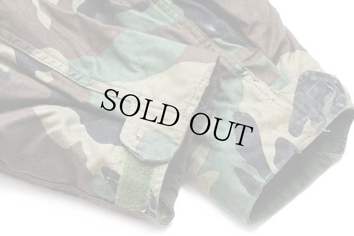 画像7: 90s 米軍 U.S.NAVY SEABEES パッチ付き ウッドランドカモ M-65 フィールドジャケット S-S★01 (7)