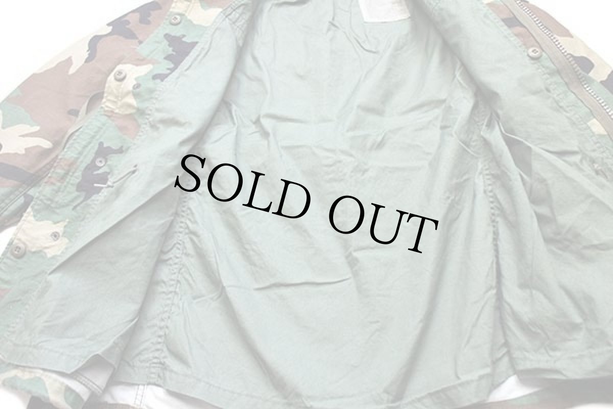 画像5: 90s 米軍 U.S.ARMY パッチ付き ウッドランドカモ M-65 フィールドジャケット M-R★05 (5)