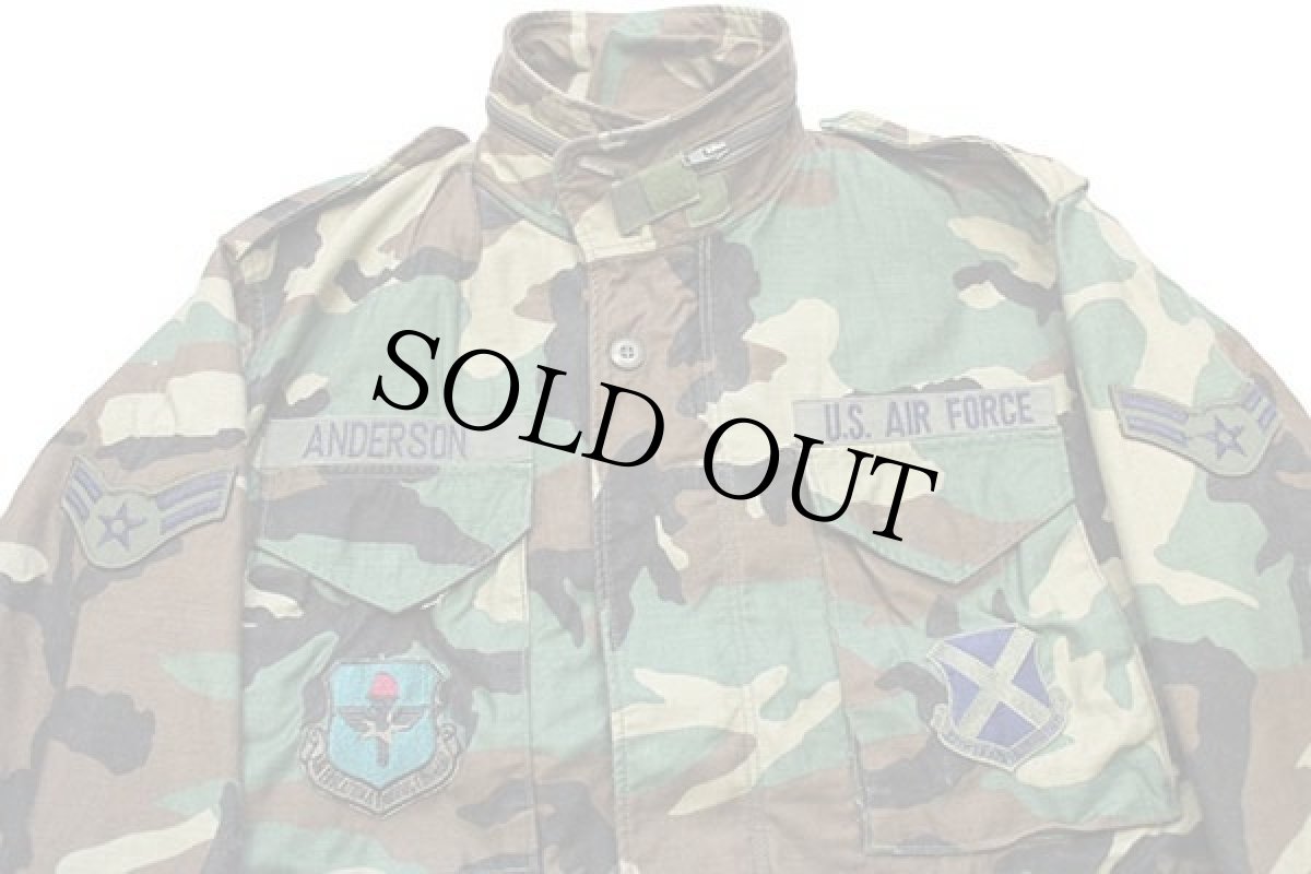 画像3: 90s 米軍 U.S.AIR FORCE パッチ付き ウッドランドカモ M-65 フィールドジャケット M-S★06 (3)