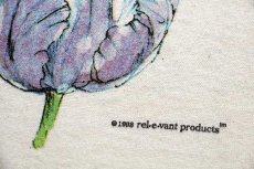 画像6: デッドストック★90s USA製 rel e vant products チューリップ アート コットンTシャツ 生成り XL★A (6)