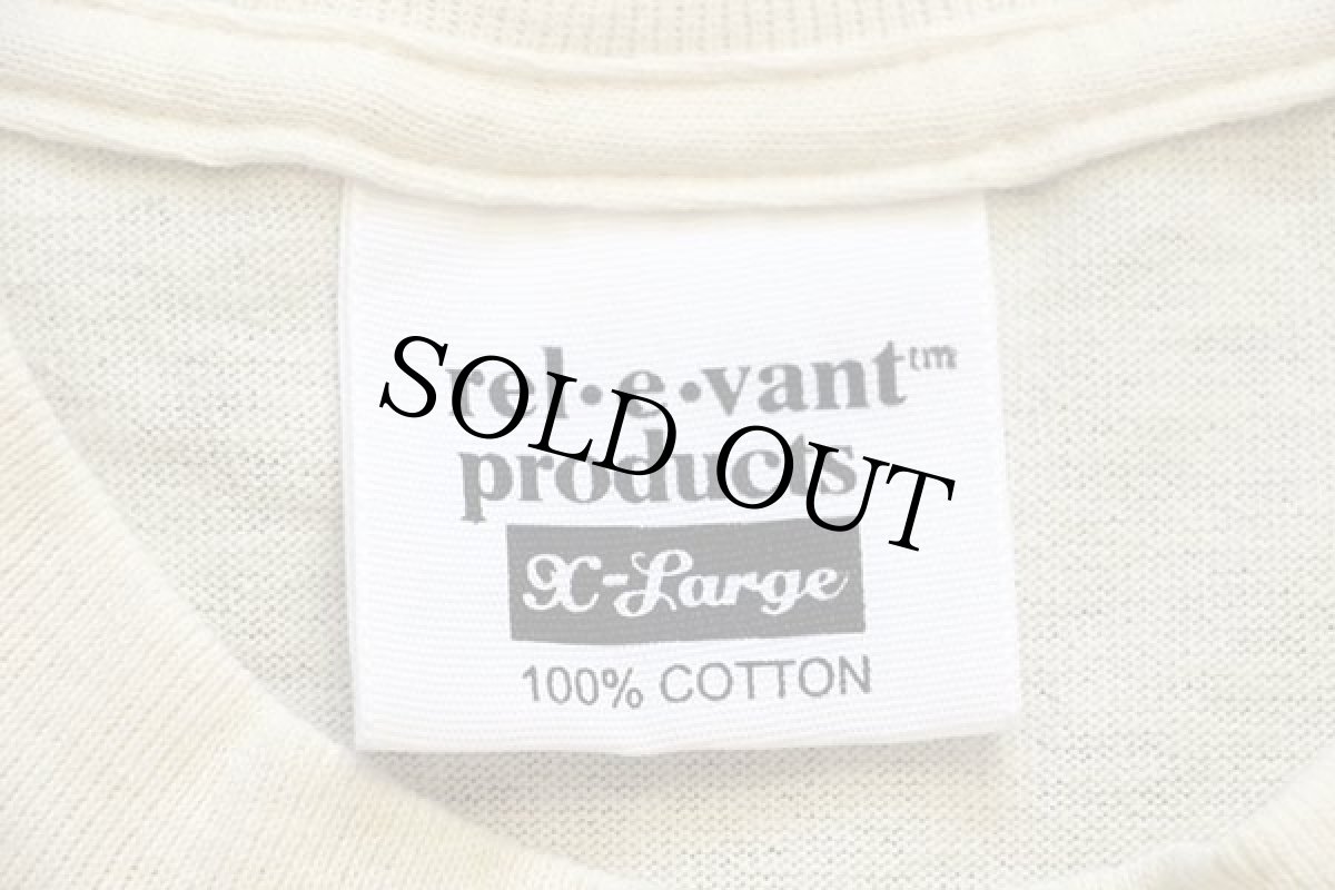 画像4: デッドストック★90s USA製 rel e vant products チューリップ アート コットンTシャツ 生成り XL★A (4)