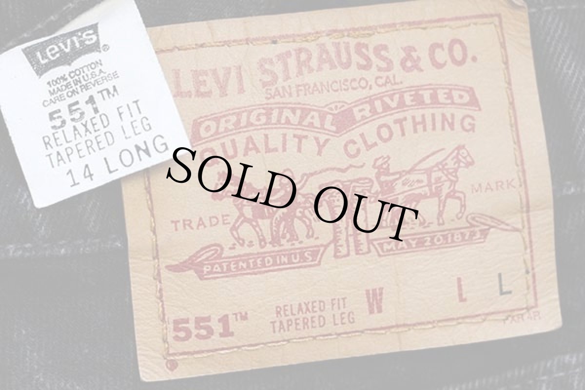 画像6: 90s USA製 Levi'sリーバイス 551 ブラック デニムパンツ 14 LONG (6)
