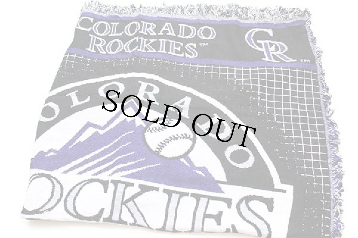 画像1: 90s USA製 MLB COLORADO ROCKIES ロッキーズ ラグ (1)