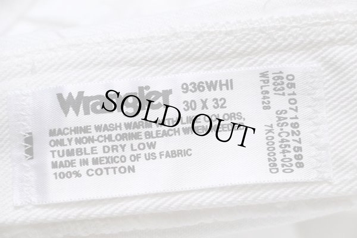 画像6: 00s メキシコ製 Wranglerラングラー 936WHI ホワイト デニムパンツ w30 L32 (6)