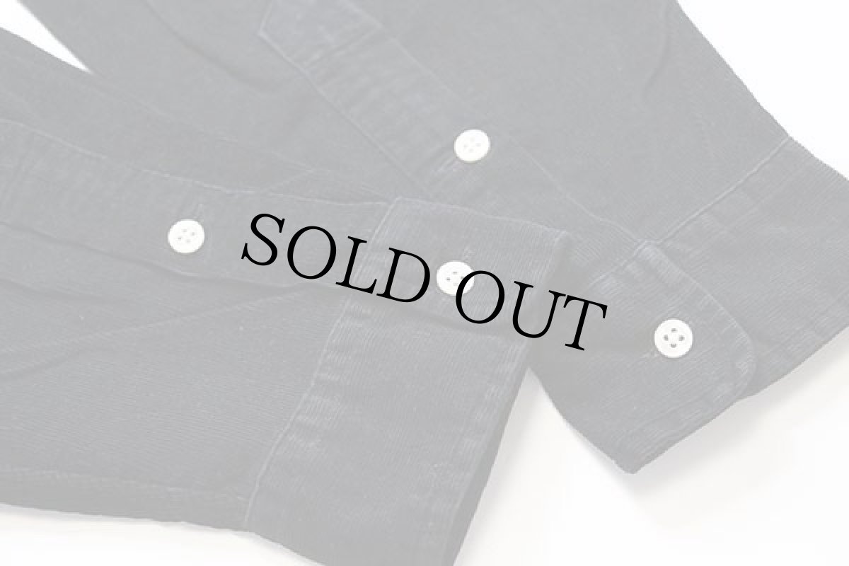 画像6: 90s ラルフローレン BLAKE ワンポイント ボタンダウン コットン コーデュロイシャツ 黒 L (6)