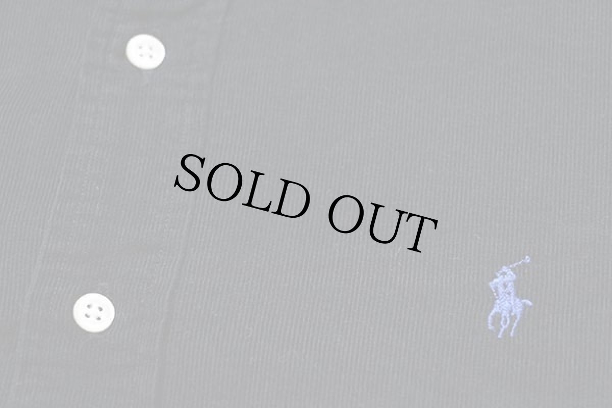 画像5: 90s ラルフローレン BLAKE ワンポイント ボタンダウン コットン コーデュロイシャツ 黒 L (5)