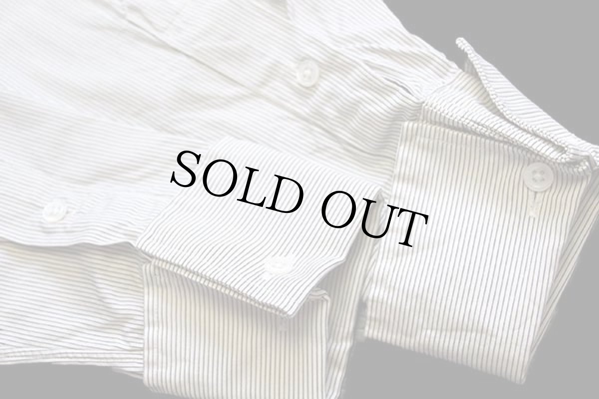 画像6: 00s ポロ ラルフローレン ピンストライプ ワイドカラー ダブルカフス クレリック コットンシャツ S (6)