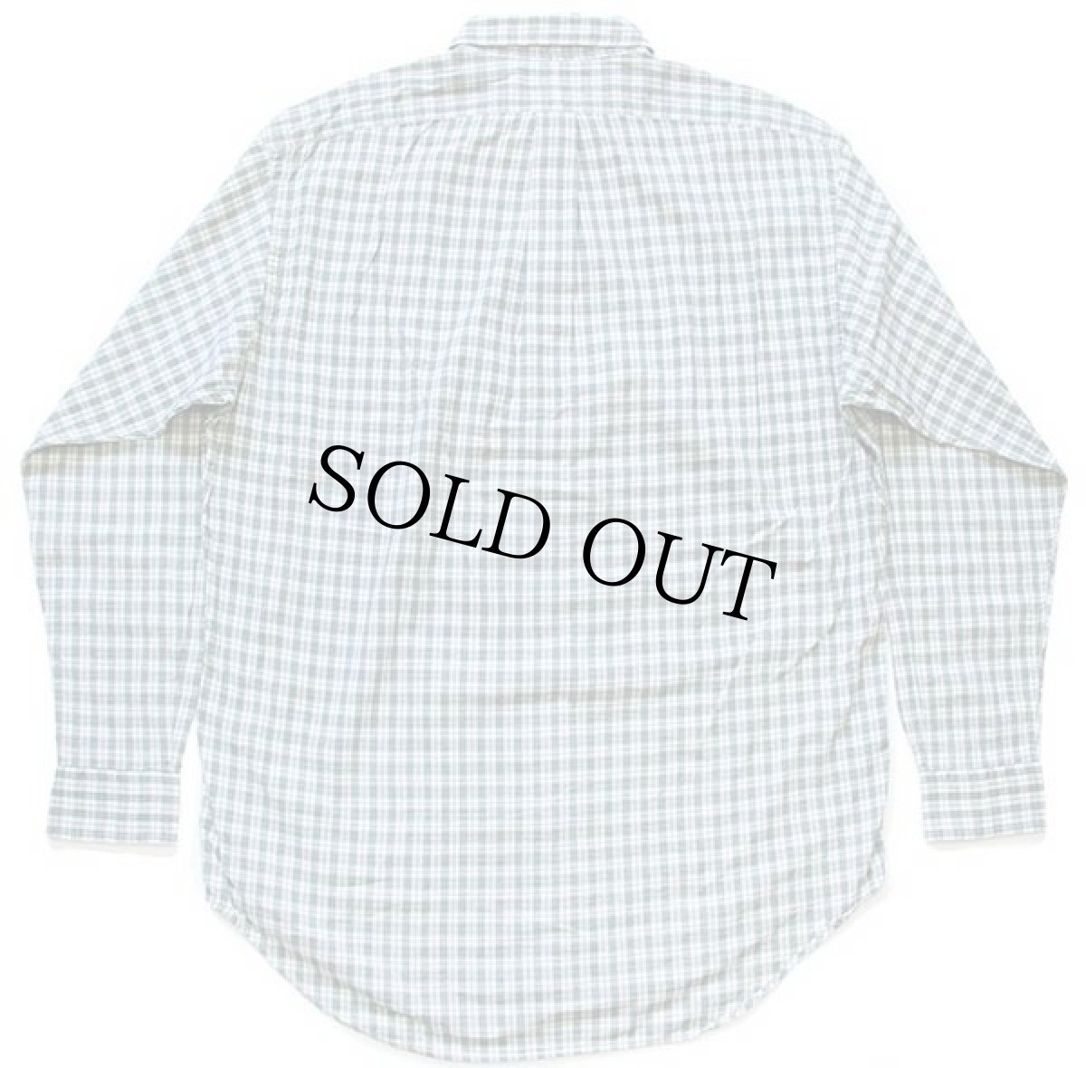 画像2: 90s ラルフローレン BLAKE チェック ボタンダウン コットンシャツ 緑×オフホワイト M★インド綿 (2)