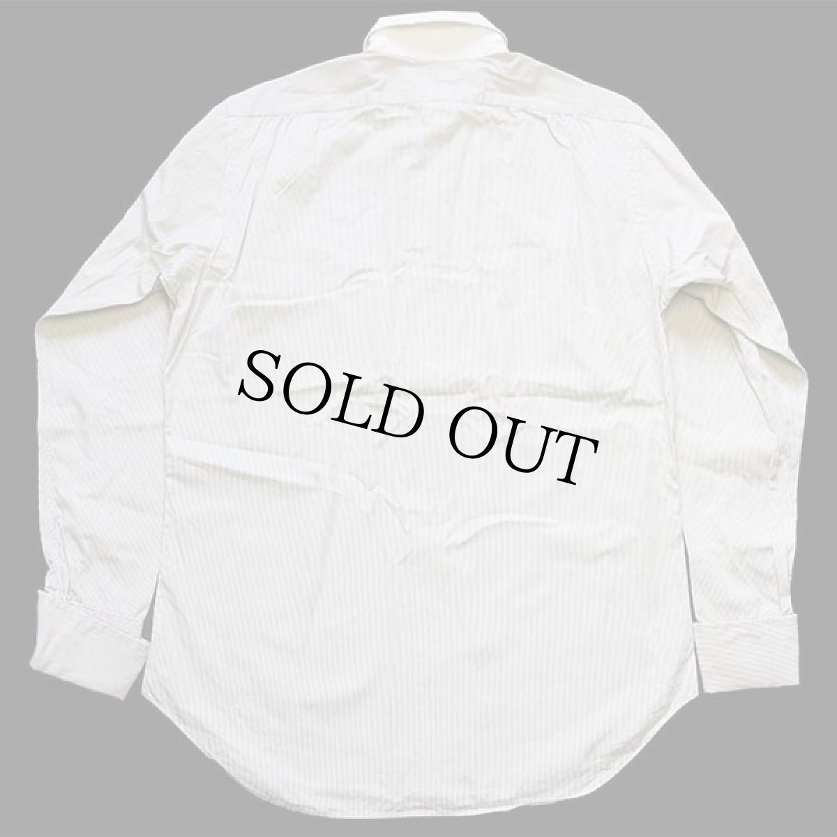 画像2: 00s ポロ ラルフローレン ピンストライプ ワイドカラー ダブルカフス クレリック コットンシャツ S (2)