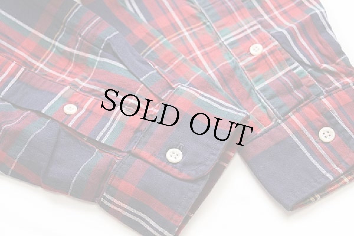 画像6: 90s カナダ製 ポロ ラルフローレン タータンチェック ボタンダウン オックスフォード コットンシャツ★特大 (6)