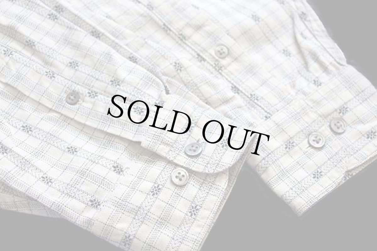 画像6: 80s BANANA REPUBLICバナナリパブリック 織り柄 チェック ボタンダウン コットンシャツ M (6)