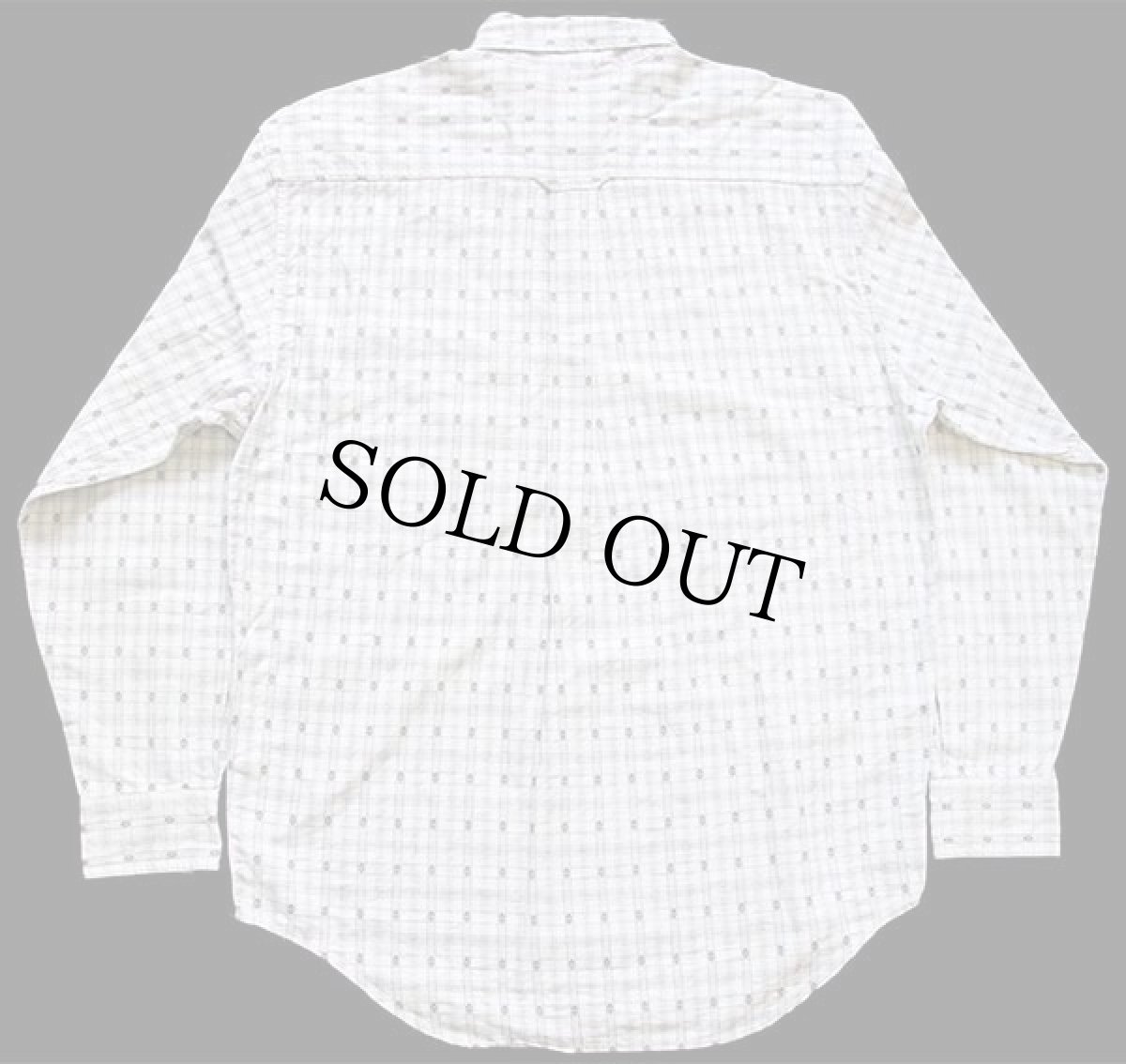 画像2: 80s BANANA REPUBLICバナナリパブリック 織り柄 チェック ボタンダウン コットンシャツ M (2)