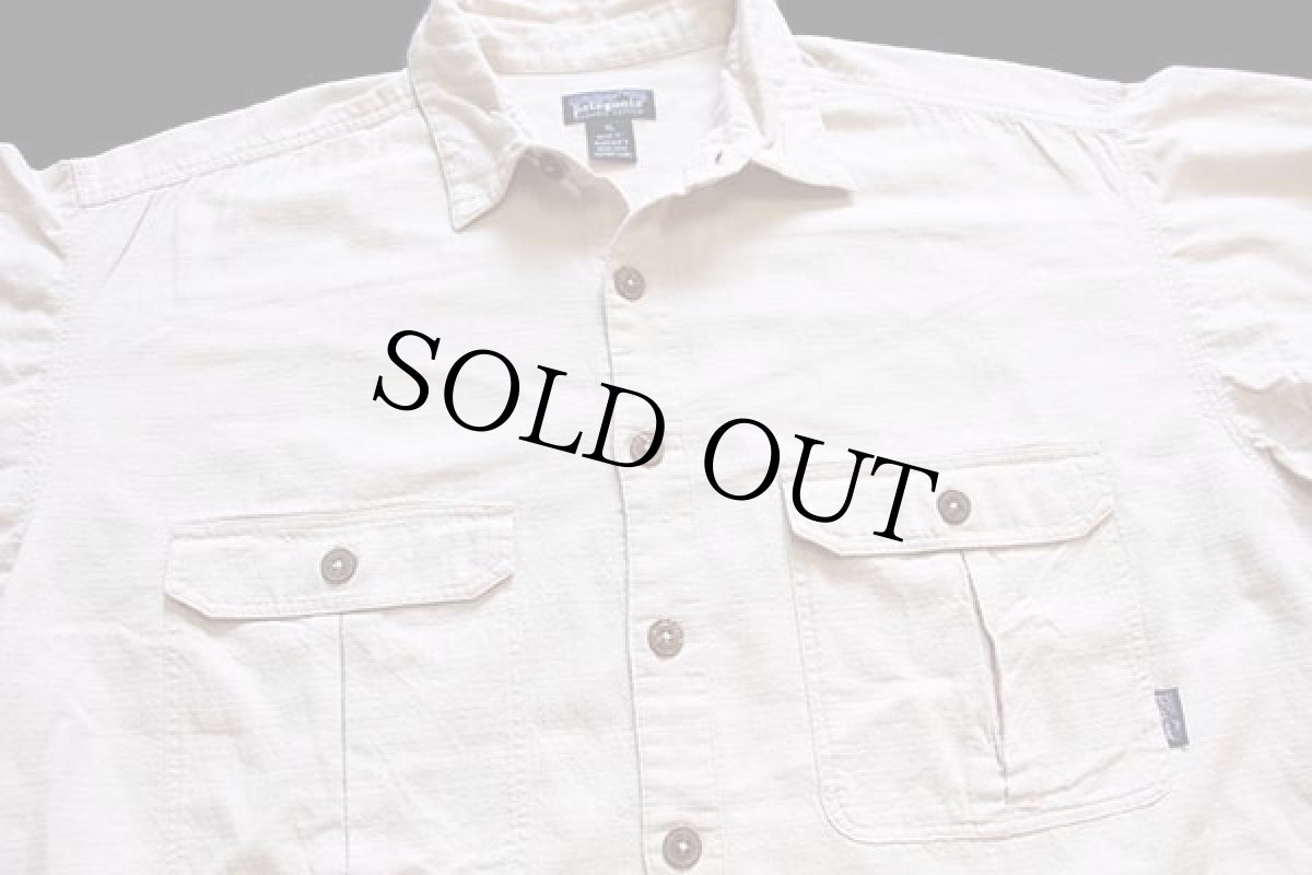 画像3: 90s patagoniaパタゴニア 織り柄 オーガニックコットン シャツ ベージュ XL (3)