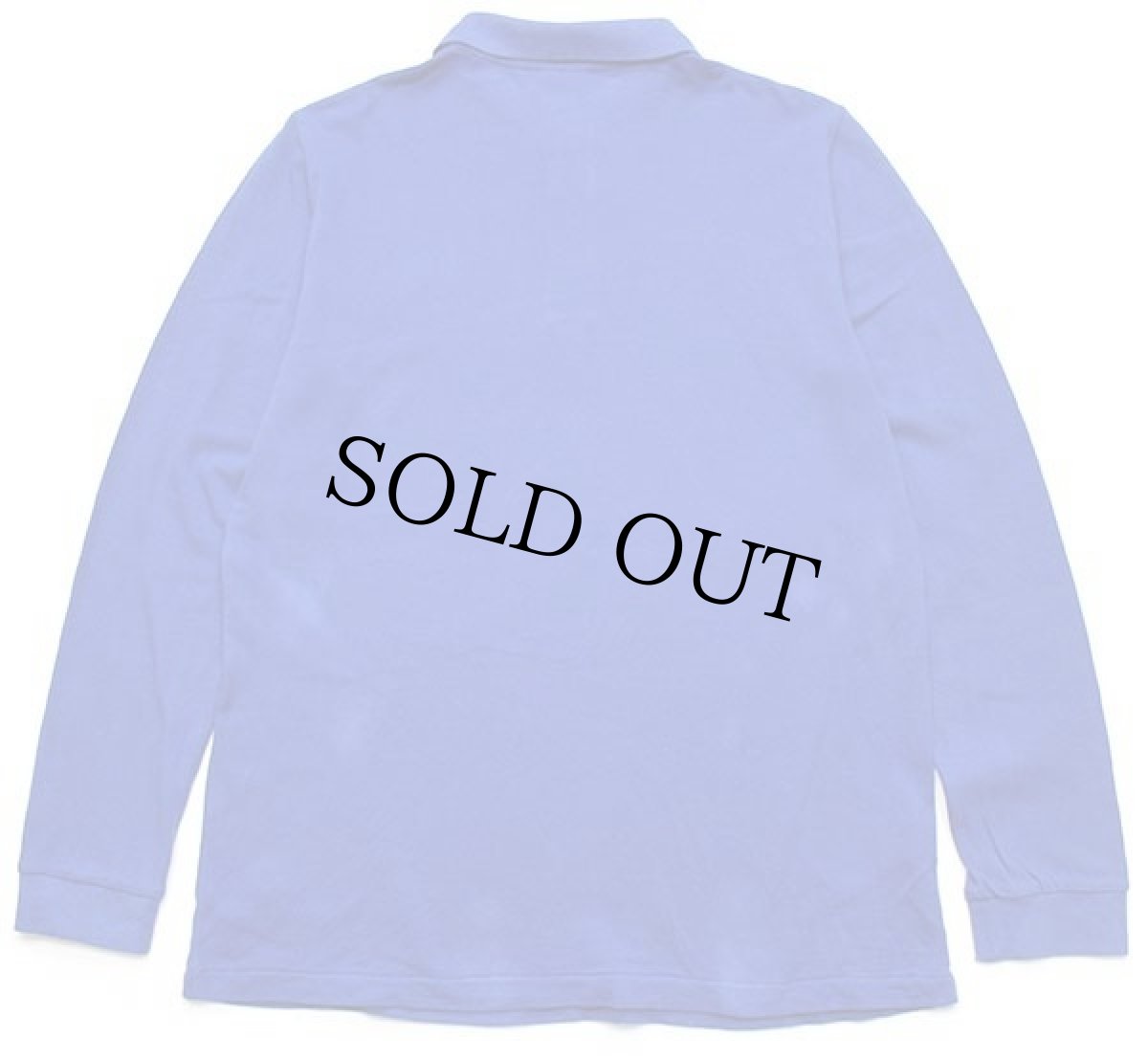 画像2: 00s LACOSTEラコステ ワンポイント コットン 鹿の子 長袖ポロシャツ カスタム 青 4★73 (2)