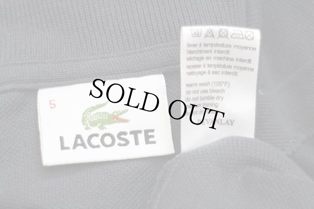 画像4: 00s LACOSTEラコステ ワンポイント コットン 鹿の子 長袖ポロシャツ グレー 5★69 (4)