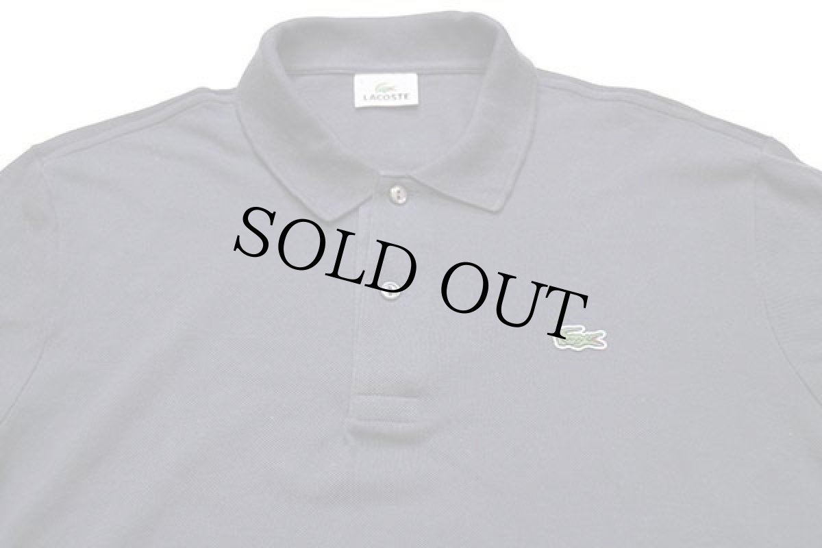 画像3: 00s LACOSTEラコステ ワンポイント コットン 鹿の子 長袖ポロシャツ グレー 5★69 (3)