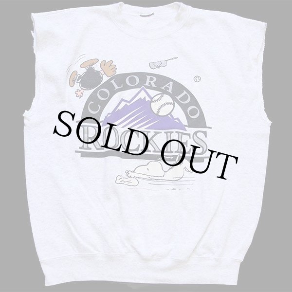 90s MLB COLORADO ROCKIES スヌーピー カットオフ ノースリーブ 90s MLB COLORADO ROCKIES スヌーピー カットオフ ノースリーブ