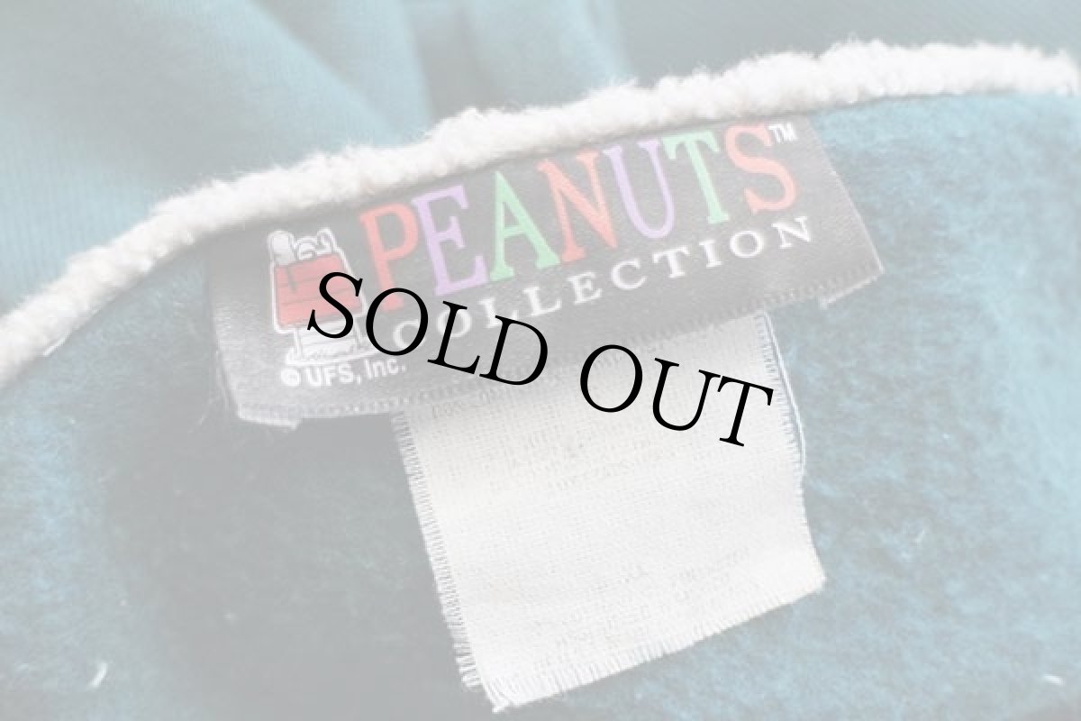 画像6: 90s PEANUTS スヌーピー ウッドストック レイヤードネック スウェット 青緑 XL (6)