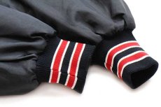 画像7: 90s USA製 BUTWINバトウィン コンボイ トラック刺繍 キルティングライナー ナイロンスタジャン 黒 XL (7)
