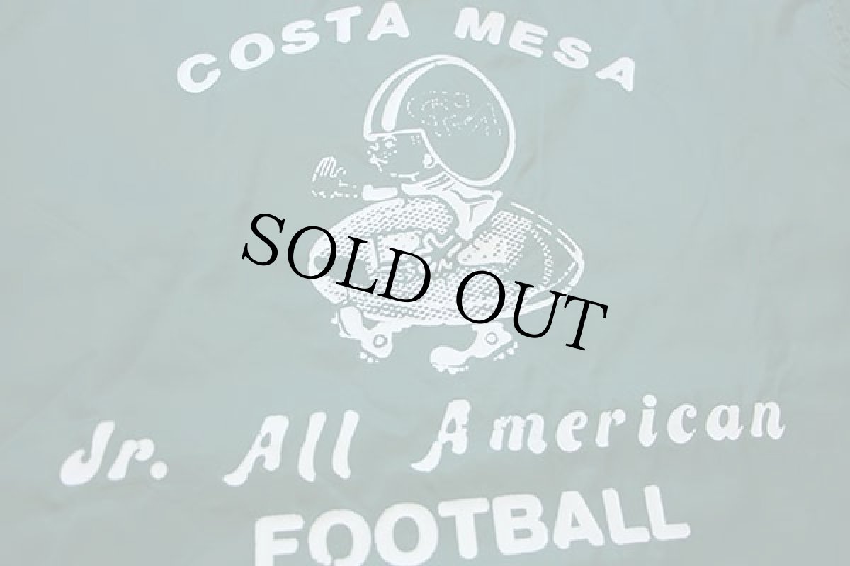 画像4: 80s USA製 Pla-Jac Dunbrooke COSTA MESA Jr. All American FOOTBALL アメフト ナイロン コーチジャケット 緑 M (4)