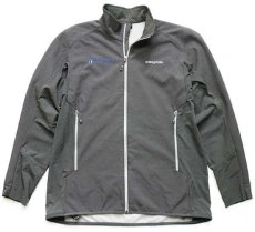 画像1: patagoniaパタゴニア FUSCO 刺繍 Adze Hybrid Jacket POLARTEC ストレッチ ソフトシェルジャケット グレー L (1)