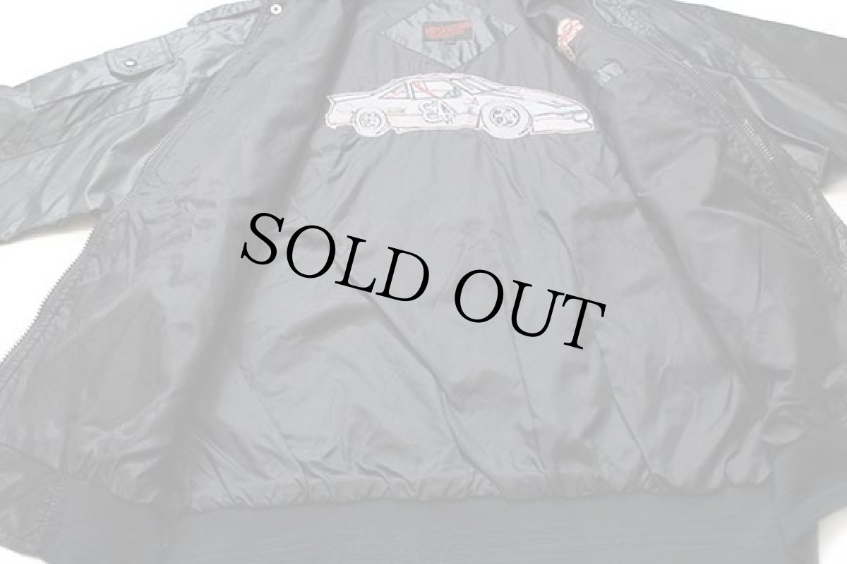 画像6: 90s NASCAR Richard Petty 43 刺繍 ナイロン レーシングジャケット 黒 L (6)